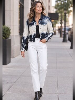 Rachel Rachel Roy Bleach Dip Dye
Denim Trucker Jacket L